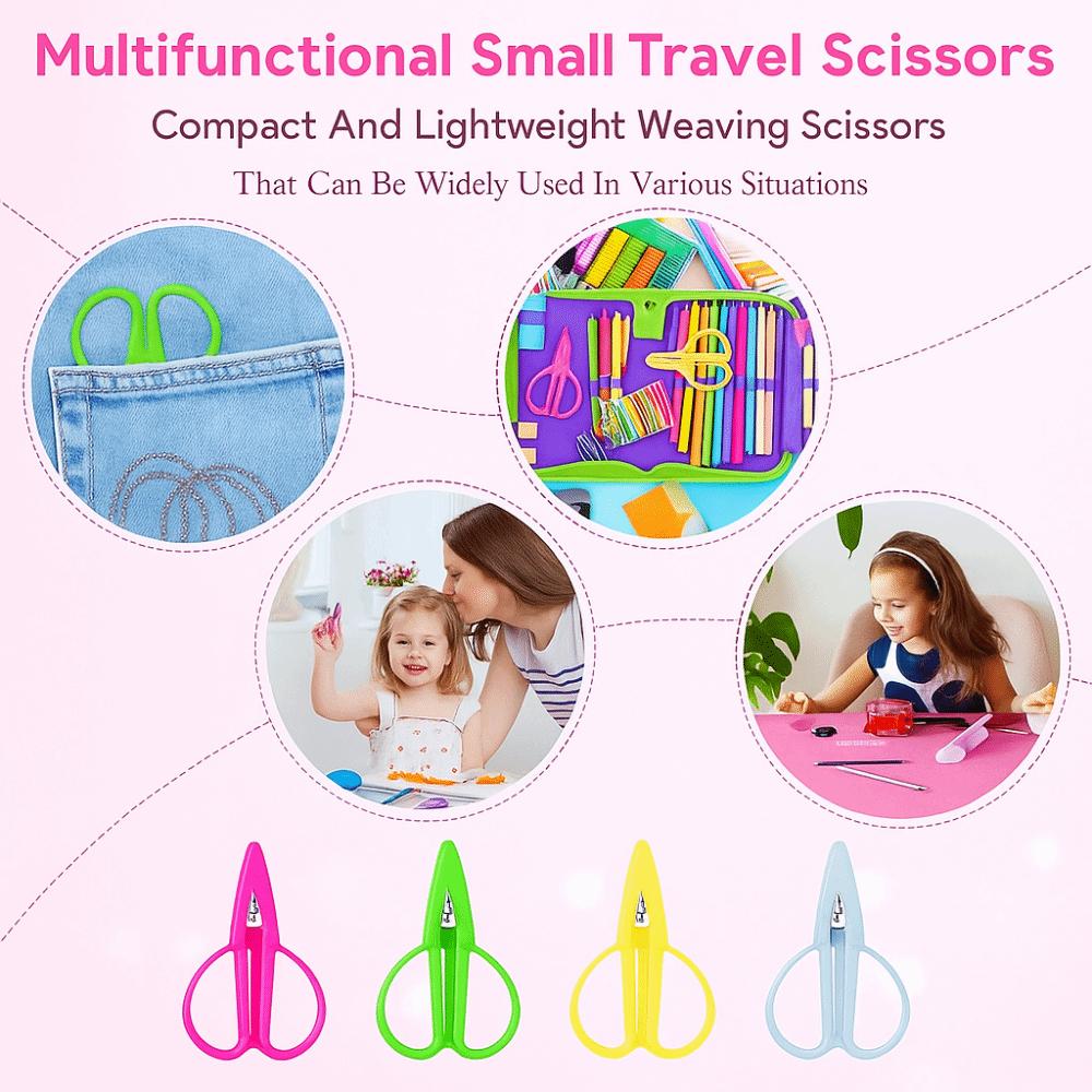 Mini Small Sharp Scissors Silicone Soft Handle Stainless Steel Craft Scissors Portable with Cover Tiny Detail Scissor