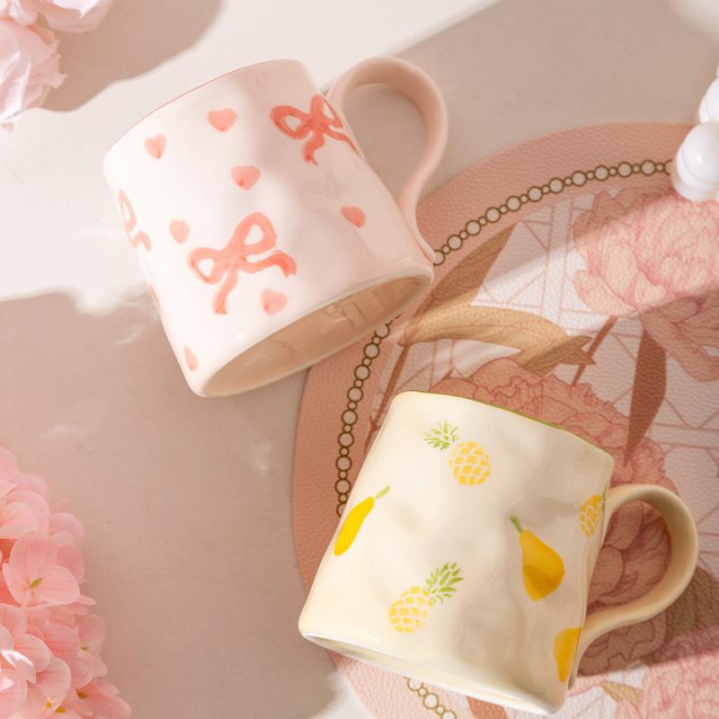 Cute Ceramic Mug High-value Water Cup Small Fresh Large Capacity Ceramic Mug Plus Spoon Beautiful Cup Funny Coffee Cups Mugs Tea