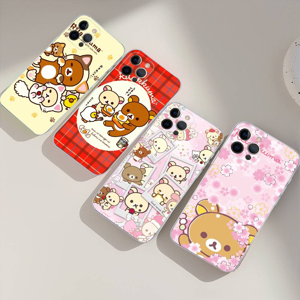 Popular Cute R-rilakkuma Bear Transparent Phone Case For IPhone 17 Air 16 Pro Max 15 14 13 12 11Plus Shockproof Cover