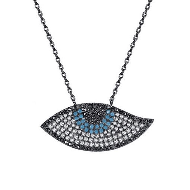 

Цирконий инкрустированный корейская версия Angels Eye Female Gun черная изящная индивидуальная ключичная цепочка 925 silver