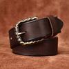 Men's Belt Retro Washed Retro Style Personality Trendy Thickening Genuine Cattlehide Leather Surface All-Match Jeans Belt