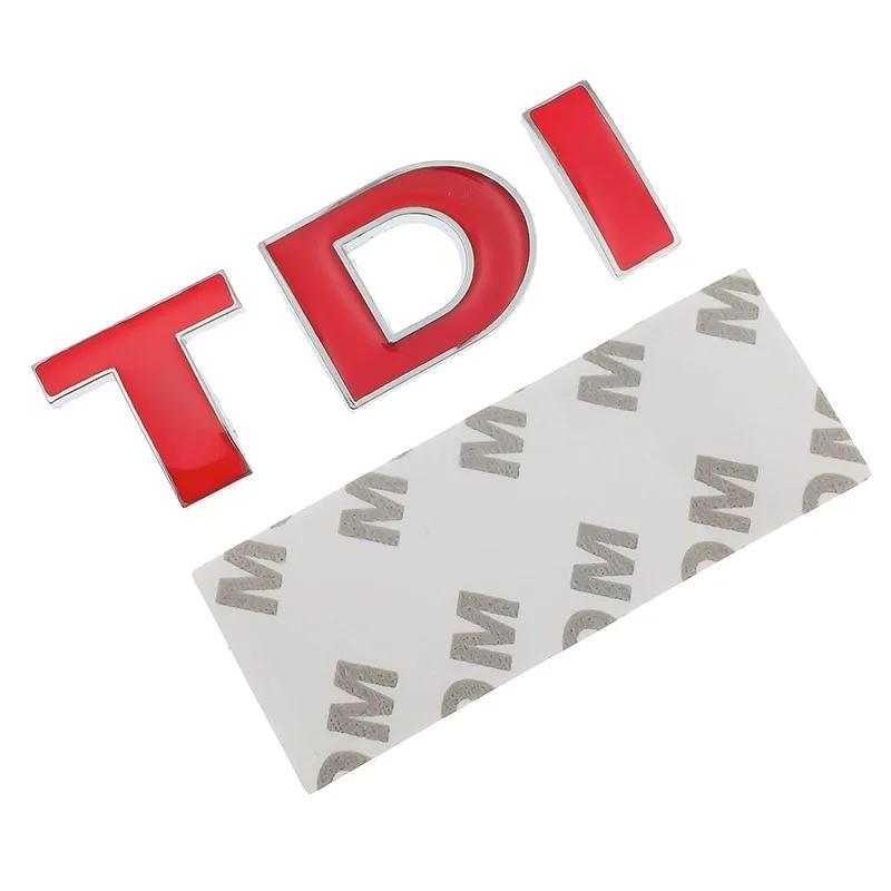 cycr3 Car Styling Red Solid TDI Logo Badge Emblem Decal Car Sticker for VW Golf JETTA PASSAT MK4 MK5 MK6 skoda Seat Car Accessories