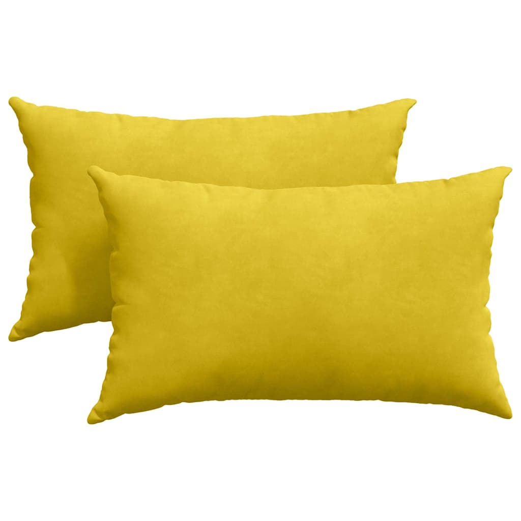 Sofa Cushions 2 Pieces Yellow 50 X 30 Cm Cord Fabric