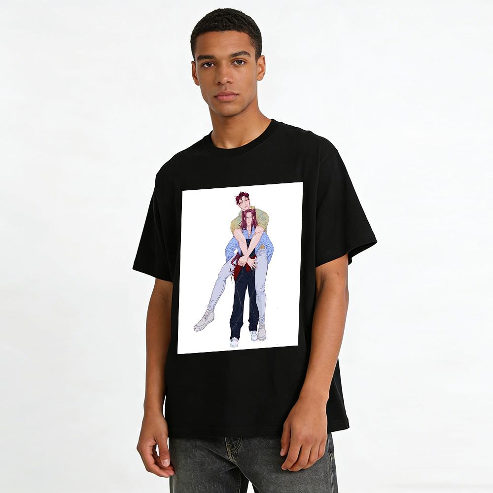 Jojos Bizarre Adventure Kakyoin Noriaki Casual Print T Shirt Anime Fans Streetwear Top Tees Pure cotton T-shirt