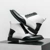 Men's High-Top Leather Pointed Toe Boots - Formal Casual Large Size Fashionable Short Martin Boots for Autumn.