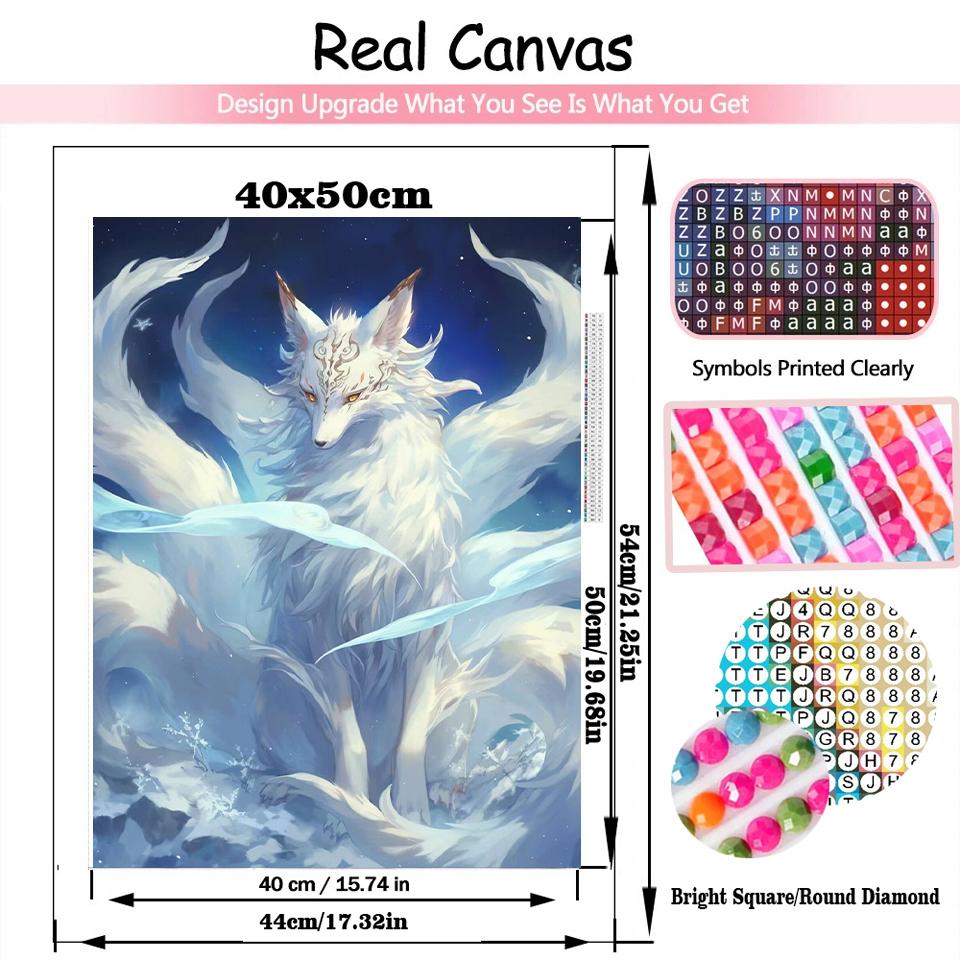 Spirit Fox 5d Diy Full Round Square Diamond Inlay Painting Cross Embroidery Picture Embroidery Newly Arrived Home Decoration