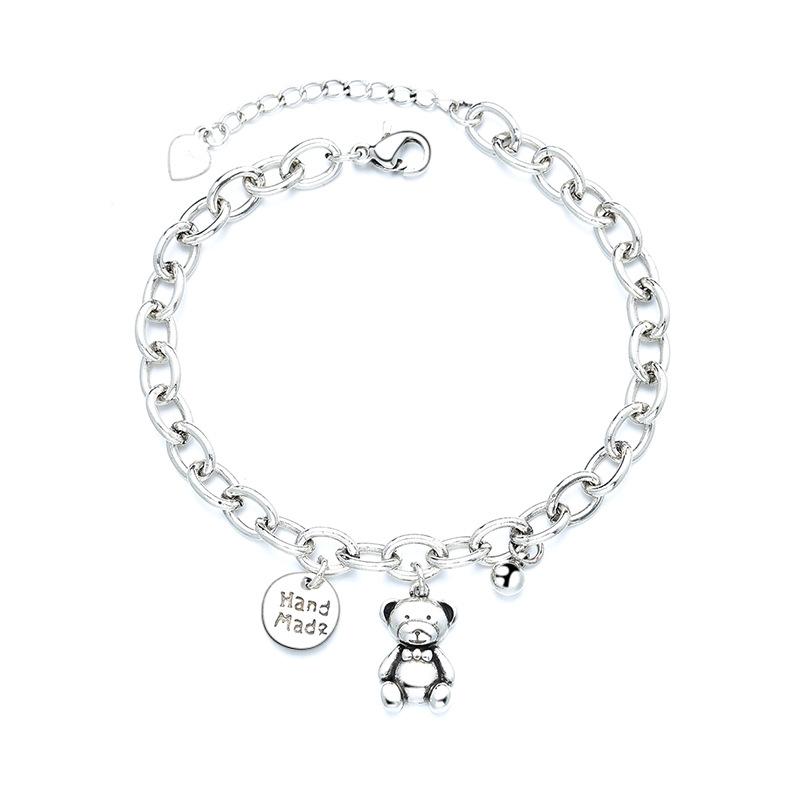 VENTFILLE 925 Sterling Silver Star Love Heart Pendant Round Bead Pearl Bracelet For Girls Sweet Romantic Style Gifts For Lovers
