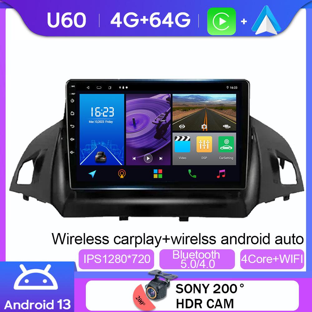 For Ford C-MAX Kuga 2 Escape 3 2012 - 2019 Video Player Carplay  Autoradio Multimedia Android Auto 4G WIFI Car Radio No 2din DVD