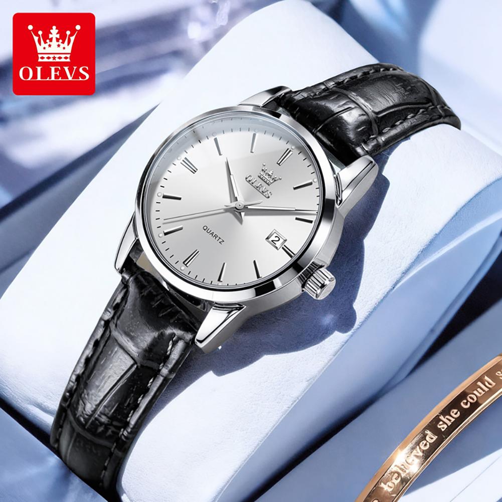 OLEVS Brand New Fashion Womens Watches Top Brand Luxury Leather Waterproof Date Quartz Watch for Women Clock Relogio Feminino