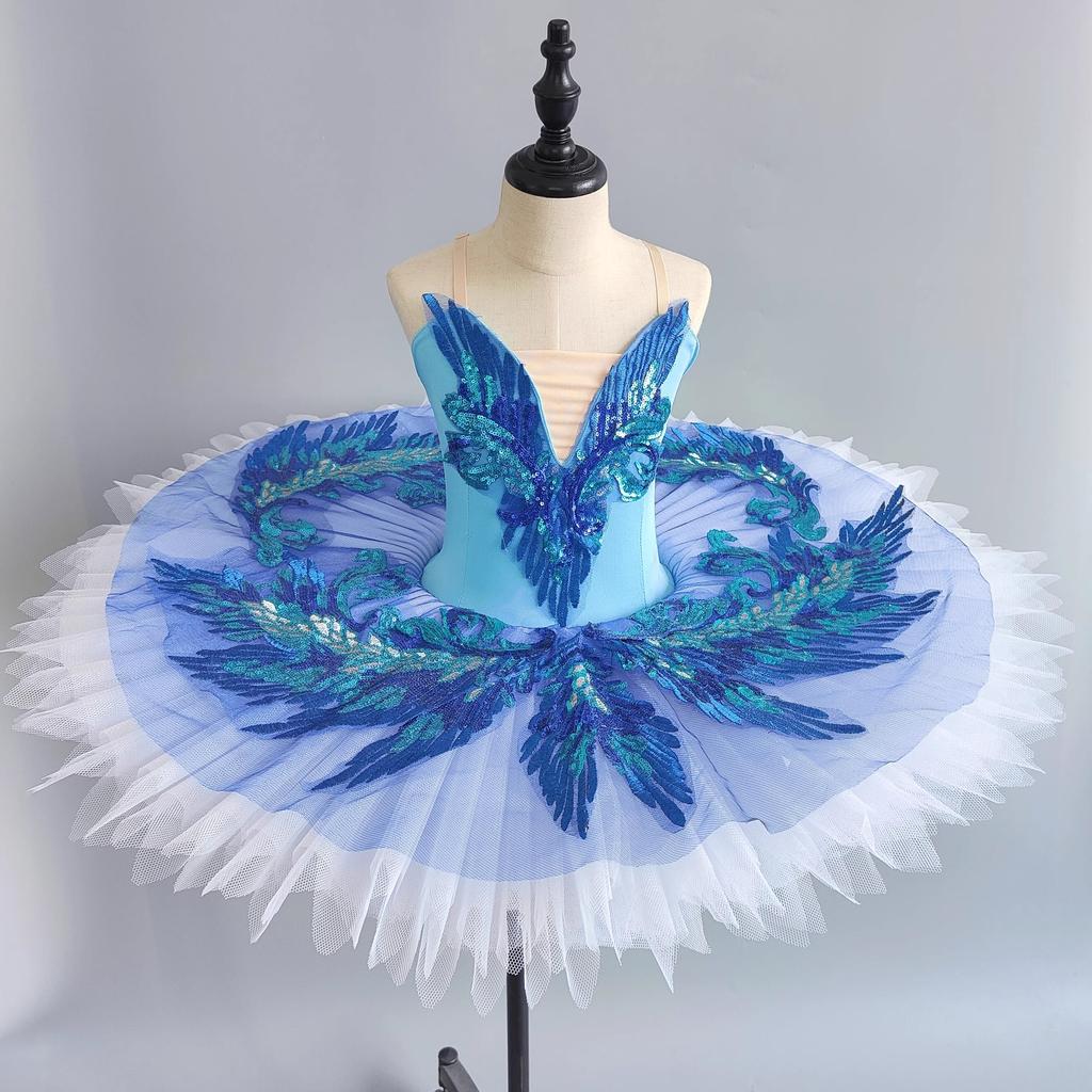 Girl Professional Ballet Tutu Dance Dress Performance Costume Kids Ballerina Dancewear White Swan Lake Pancake Princess Dresses