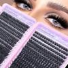 Lashes Cluster Diy Lash Extension Mixed Tray Clusters Eyelashes Fluffy Individual Lashes With Lash Bond And Seal And Tweezers