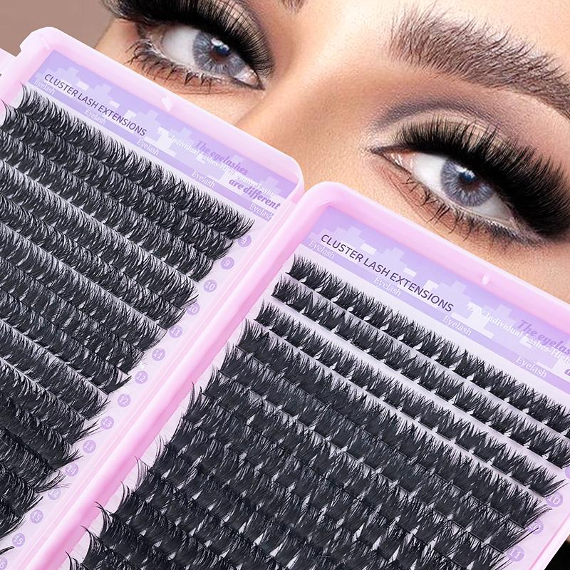 Lashes Cluster Diy Lash Extension Mixed Tray Clusters Eyelashes Fluffy Individual Lashes With Lash Bond And Seal And Tweezers