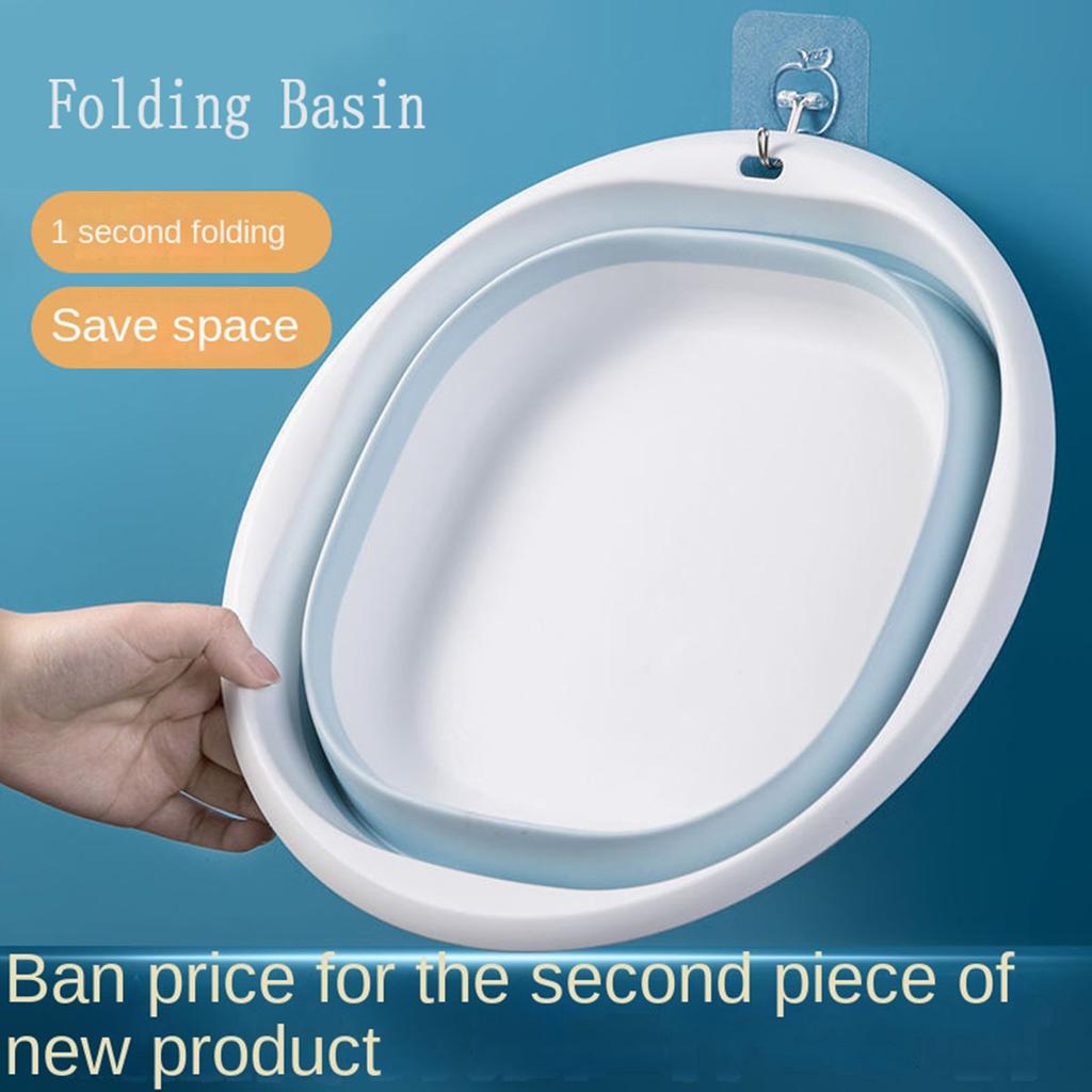 Portable Folding Basins Wash Basins Folding Laundry Plastic Tub Baby Bath Basin Laundry Tub Hanging Bathroom Kitchen Accessories