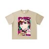 260 GSM Double Yarn 32 Count 100% Cotton Dandadan V21 Momo Print Unisex Heavy Cotton T Shirt