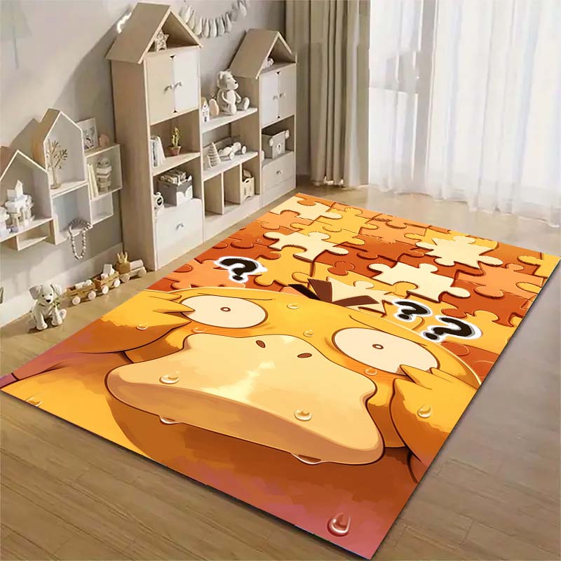 Pokemon Enton Süßer Teppich Schönes Cartoon-Enten-Design Waschbarer Anti-Rutsch-Teppich für Kinderzimmer