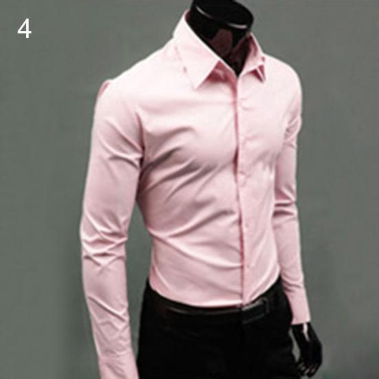 Herren Luxus Freizeit Formelles Hemd Langarm Slim Fit Business Hemden Oberteil