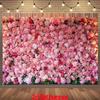 Floral Wall Backdrop Pink Rose Flower Wall Decoration Wedding Party Photo Booth Background 2D Flat Banner Event Decor