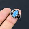 Blue Chalcedony Handmade 925 Sterling Silver Jewelry Ring Size 8 O1G61