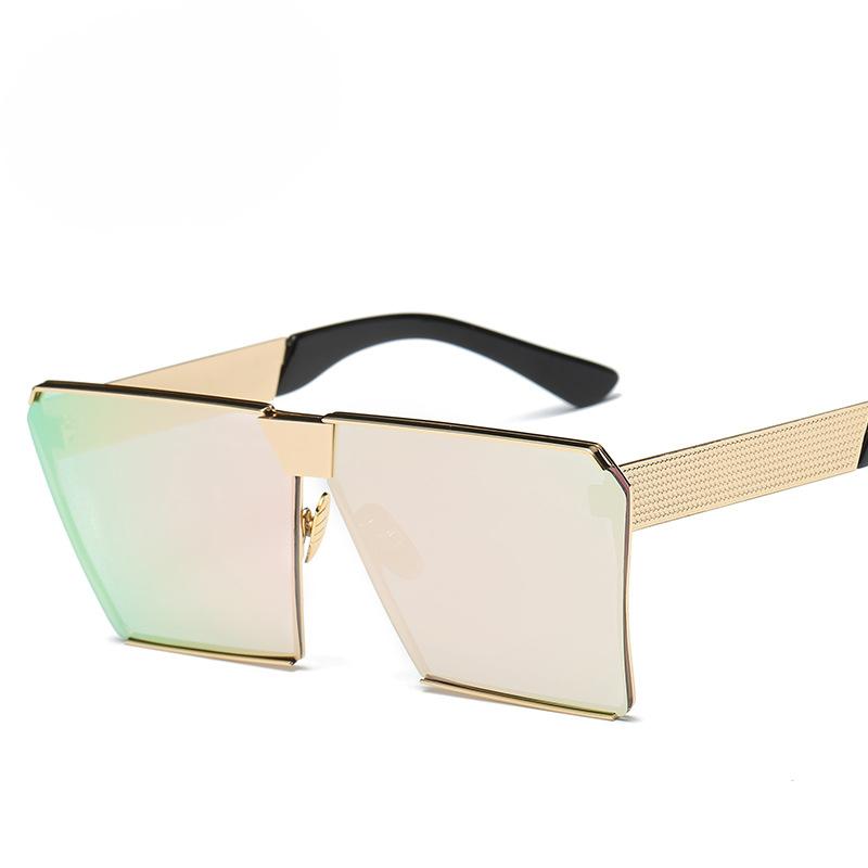 Fashion Luxury Brand Designer Oversized Square Sunglasses Women For Men Vintage Flat Top Mirror Shades Trend Punk Sun Glasses