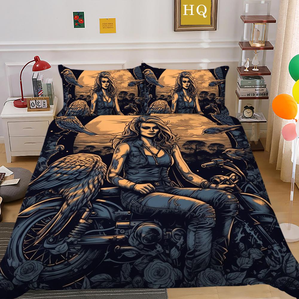 3D Beauty Skull Druck Bettwäsche Full Size Polyester Teenager Design Mode Hohe Qualität Heim Bettwäsche