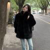 Winter New Environmentally Friendly Fur Stand-up Collar Jacket, High-end Fashionable Warm Thickened Plush Coat