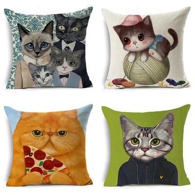 Cute Cartoon Animal Pet Cat Decorative Pillowcase Gift  Sofa Car Office Seat Cushion Cover Bedroom Room Home Decor
