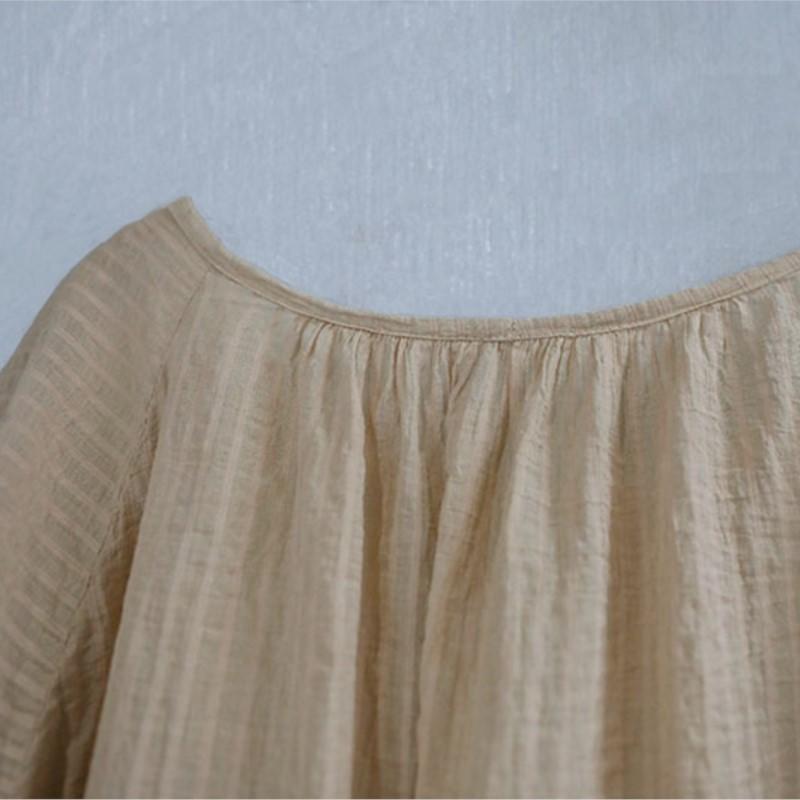 Johnature Women Vintage Bat Sleeve T-Shirts Striped Summer O-Neck Loose Soft Female T-Shirts