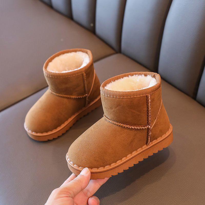 Boys and girls large cotton boots Girls non-slip children's fashion snow boots Winter new cotton boots keep warm