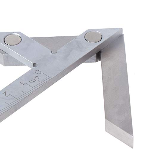 CarAngels Stainless Steel Center Gauge, 70mm Center Square, 45 Square, Stop Square, Right Angle Ruler, 45 Degree Ruler, Center Finder, Carpenter's Ma