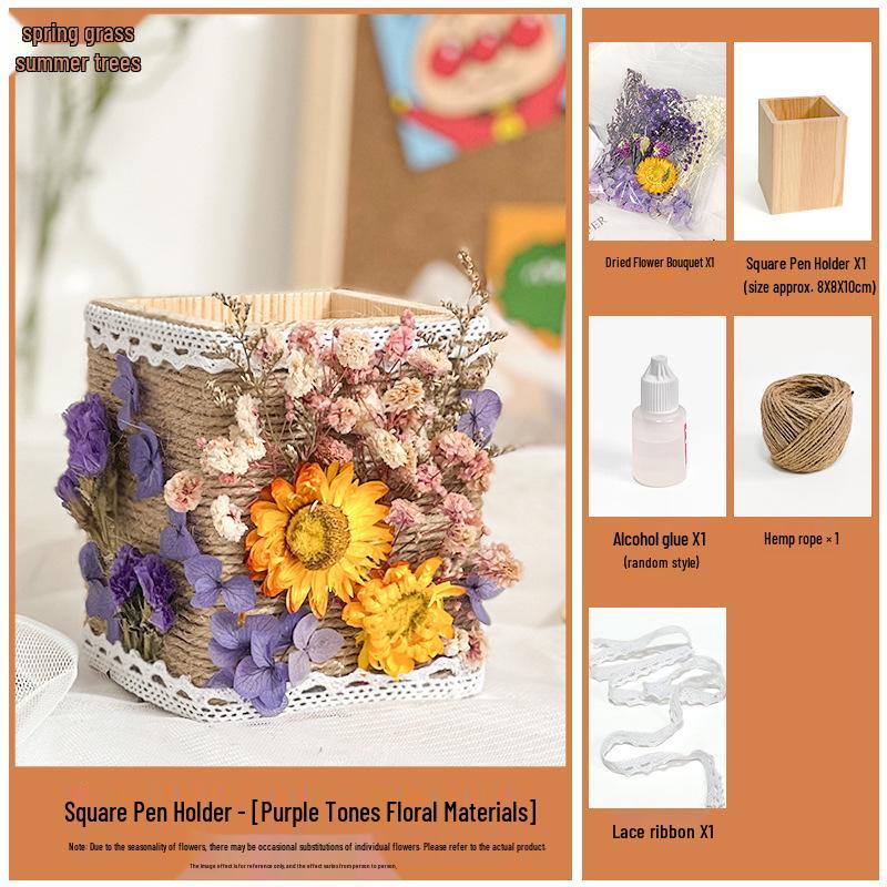 Preserved Flower Pen Holder DIY Kit - Mid-Autumn Festival Parent-Child Activity or Team Building