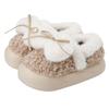 Bag heel cotton slippers women's autumn and winter cute bow indoor floor thick sole fluffy cotton shoes can be worn outside