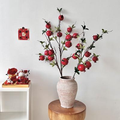 Simulation Artificial Pomegranate Long Branch Artificial Plants  For Home Wedding Tabel Decoration