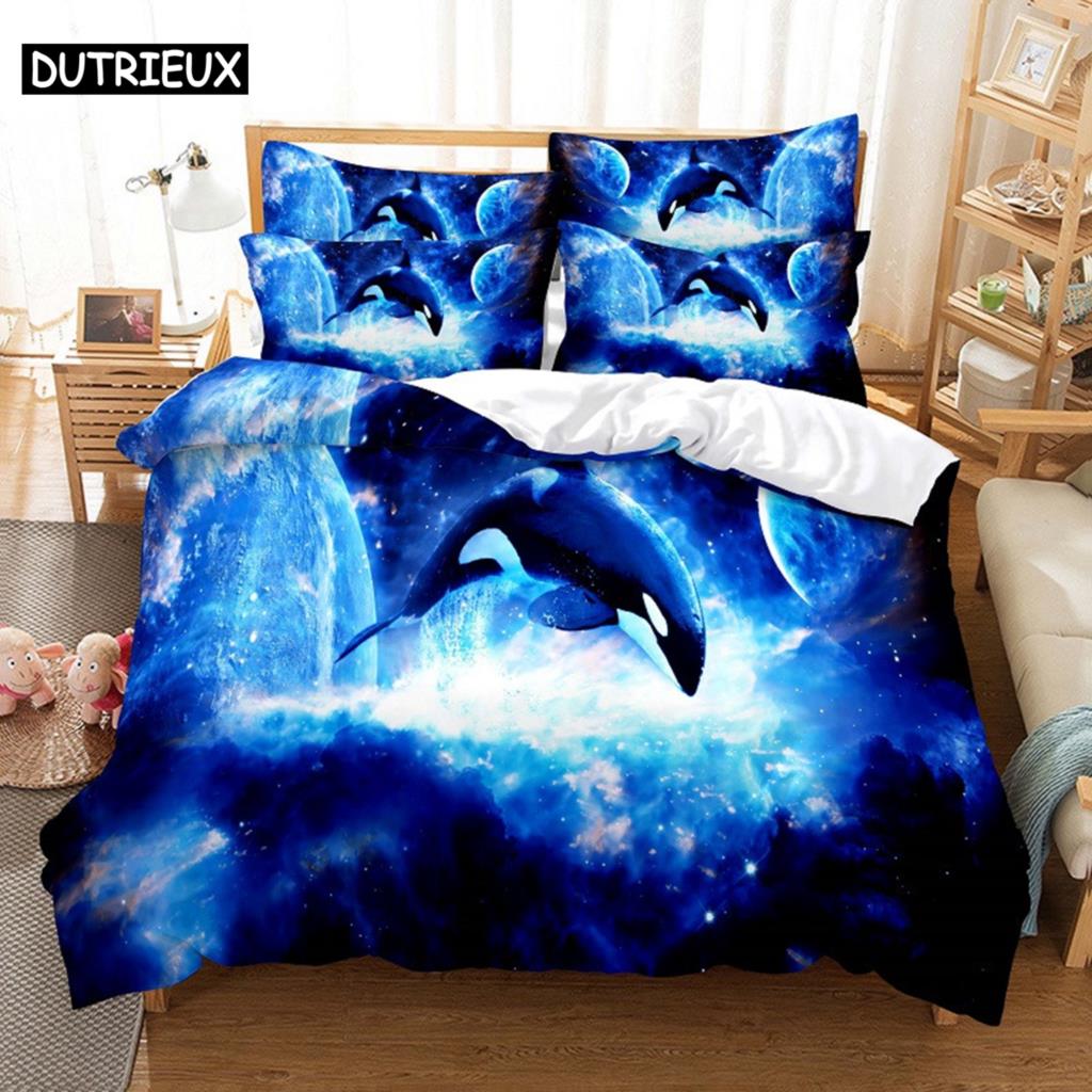 Comforter 3D Digital Printing Fashion Design Dolphins Bedding Set Queen Size