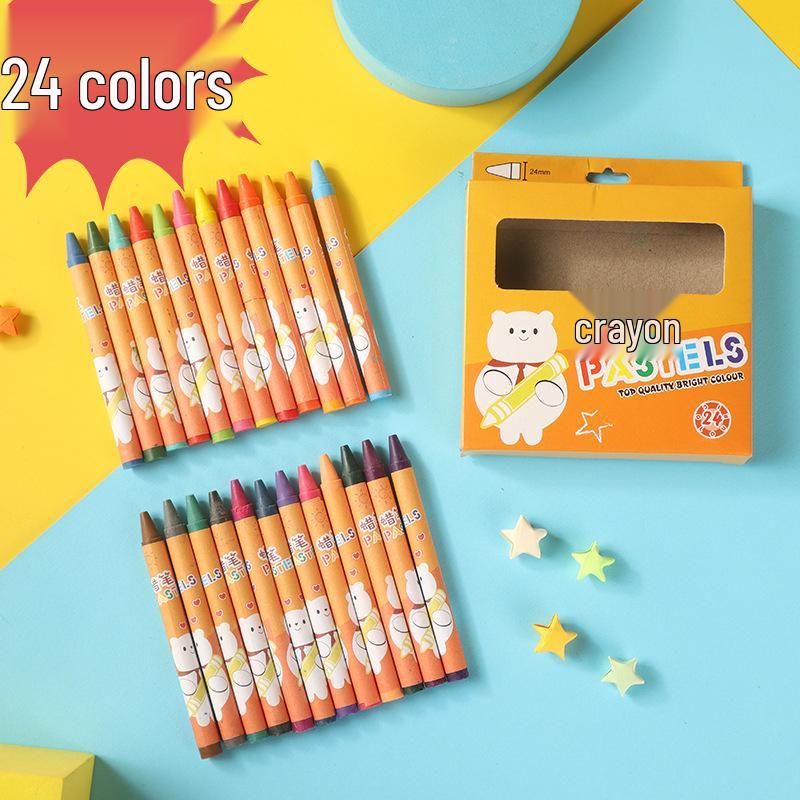 Cartoon Crayon Set for Kids - 6, 8, or 24 Colors for Art and Doodling