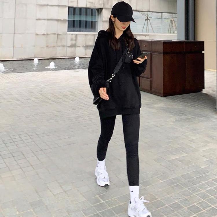 Women's European Black Hoodie | Casual Plus Size Pullover | Spring/Autumn 2024 White Sweatshirt