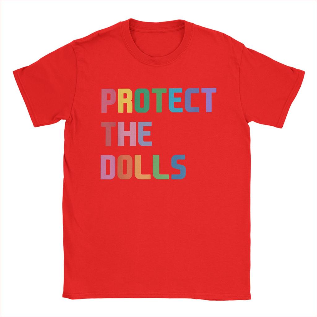 Protect The Dolls Quote Men's T Shirts Trans Women Solidairity Vintage Tee Short Sleeve T-Shirts Pure Cotton Gift Idea Clothing