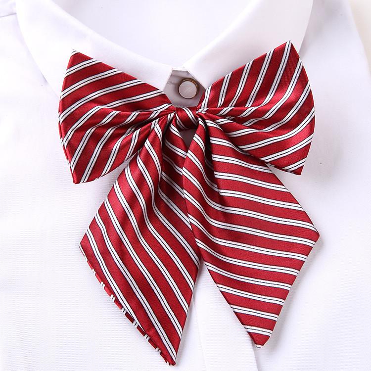 Professional Blended Fabric Neck Flower With Striped Pattern For Office Uniforms And Hospitality