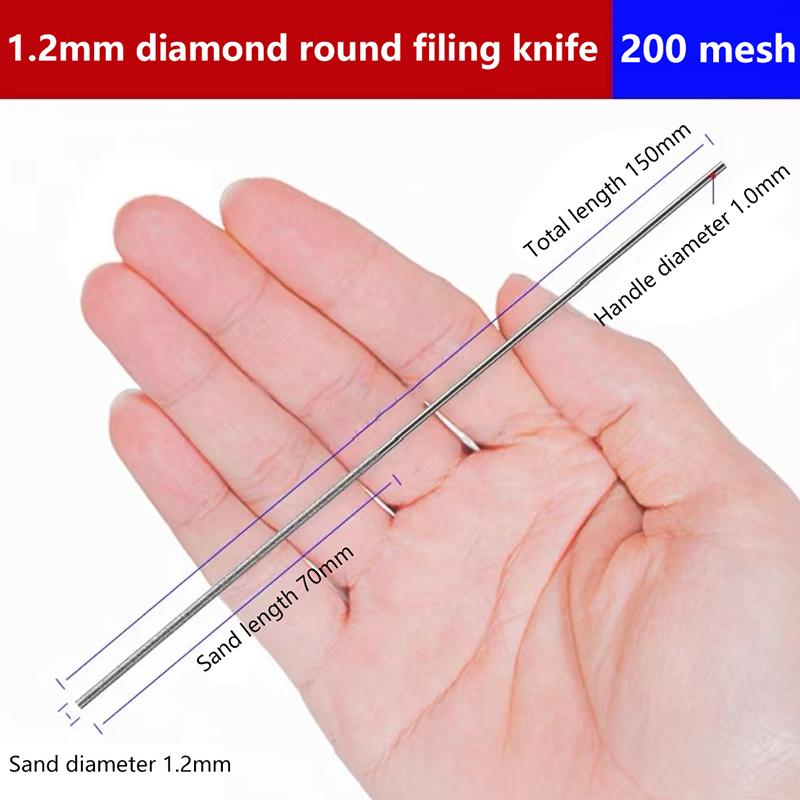 For Jade Alloy Guitar Strings Diy Assorted File Diamond Cylindrical File Dia 1/1.2/1.5/1.7/2.2/2.8/3.3/4/5/6Mm Grinding Tool