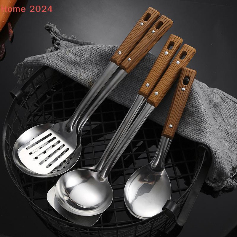[HGS]Durable Stainless Steel Wok Spatula Long Handle Kitchen Gadgets Kitchen Cooking Utensil Set Rice Spoon Ladle Cooking Tools