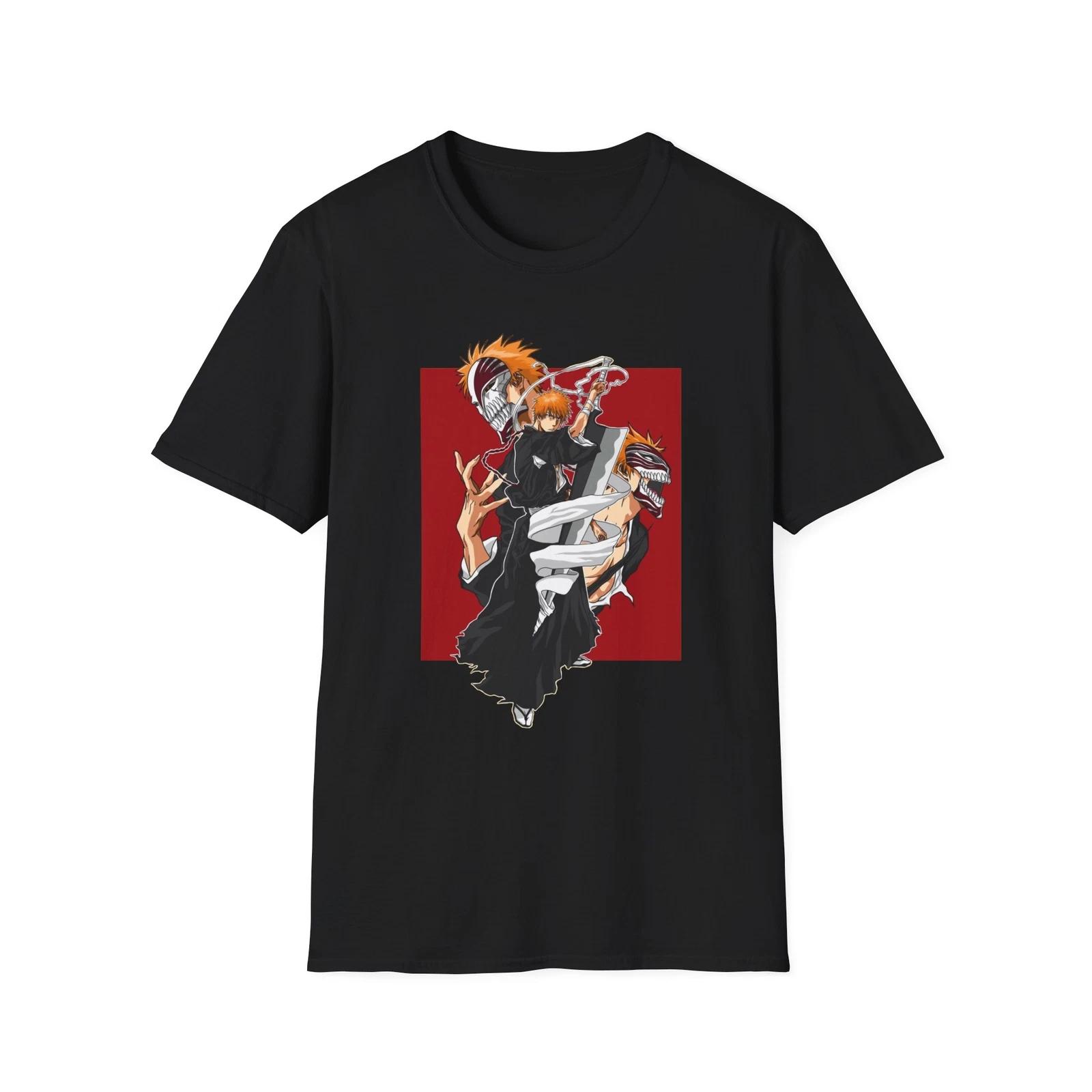 Bleach Unisex JL Anime T-Shirt Softstyle - Ichigo Kurosaki 110