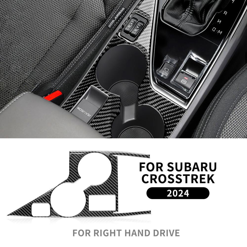 Real Soft Carbon Fiber Sticker For Subaru Crosstrek 2025 For Impreza 2025 Central Control Cup Panel Cover RHD LHD Interior Trim