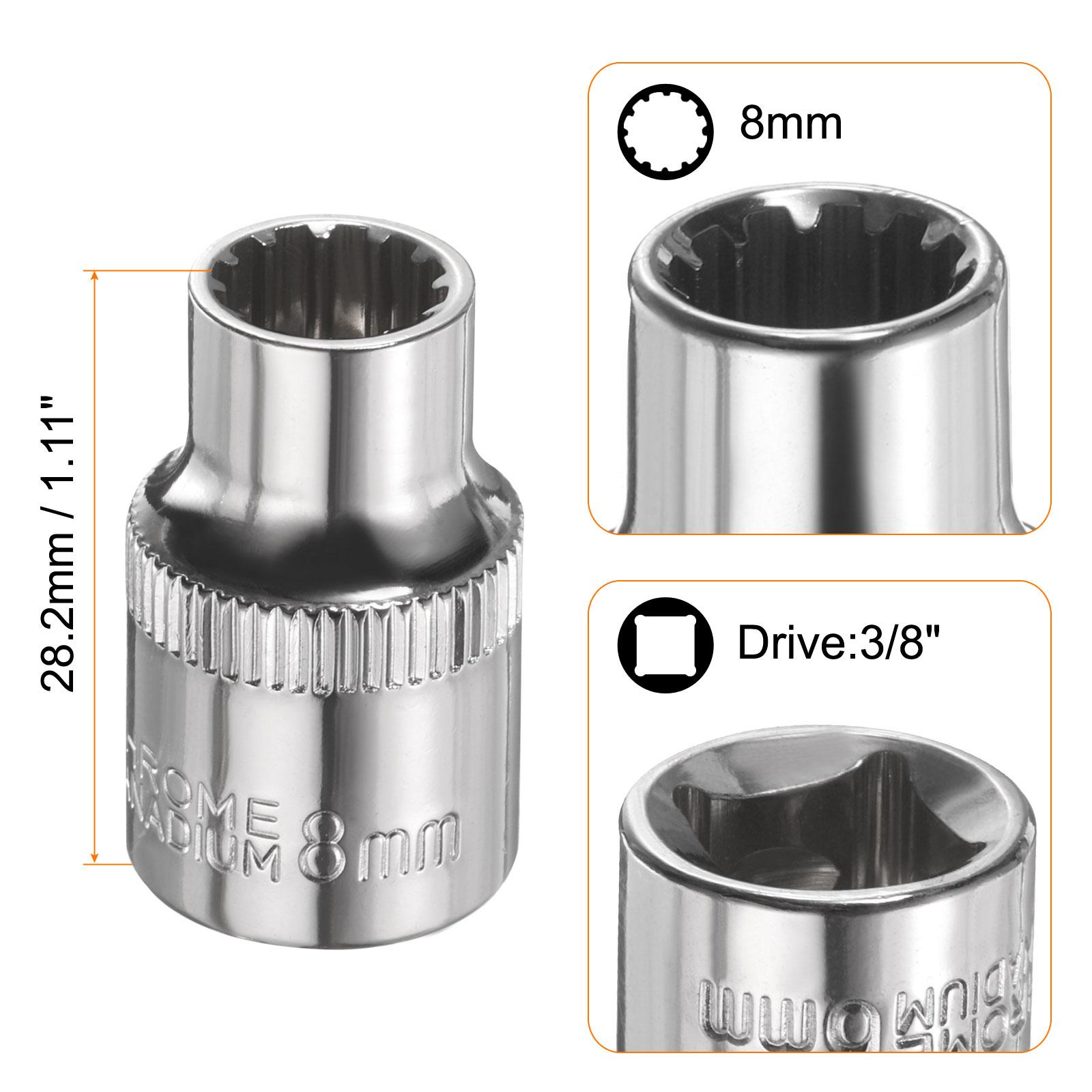 

1/2pcs 12 Points Socket Bit Adapter 3/8 Drive 6-22mm Cr-V Metric Shallow Impact Socket Driver Wrench for Home Auto Repair Tools 1pcs