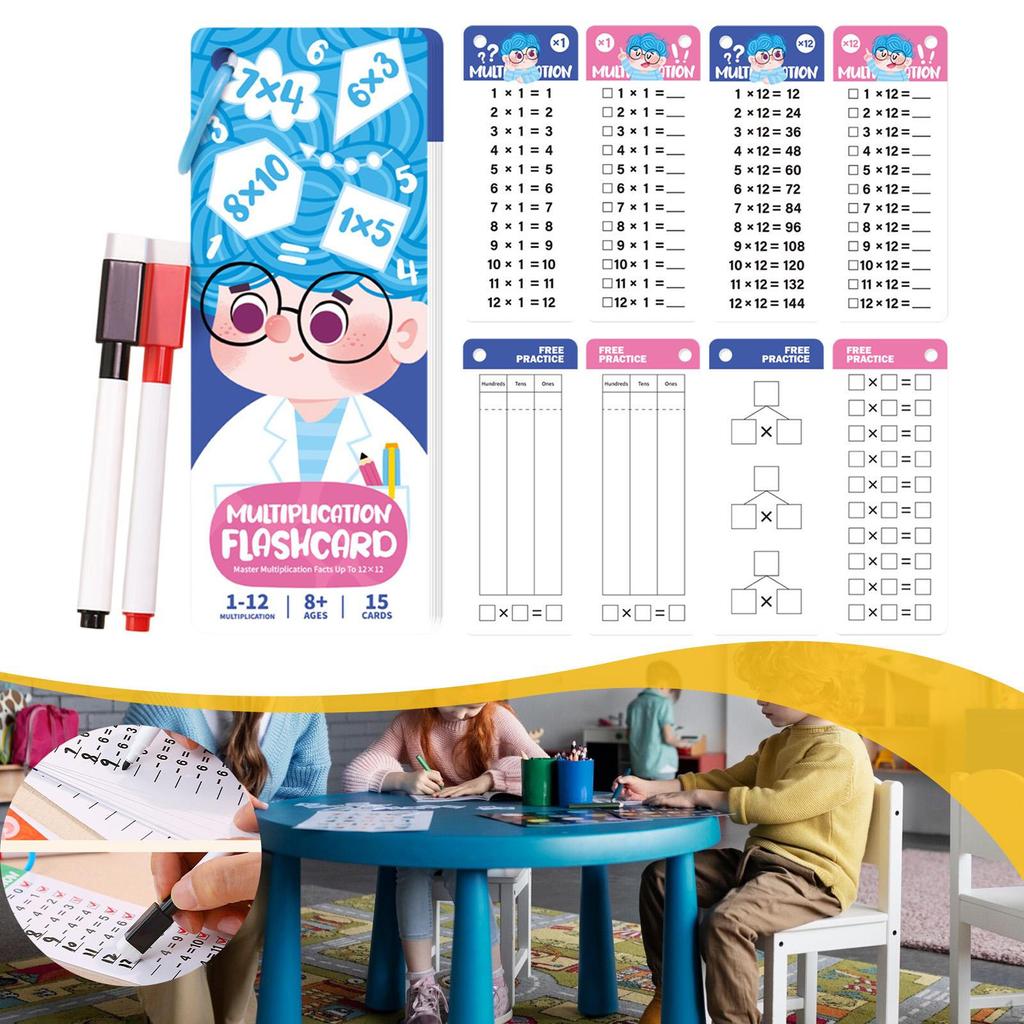 Kids Math Flash Cards Kindergarten Home Reusable Lightweight Flashcards