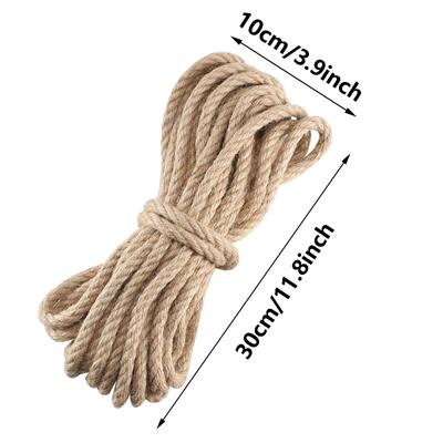 10mm Natural Hemp Rope Tug Of War Rope Household DIY Decorative Rope 10 M For DIY & Arts Crafts Packing Floristry Bundling