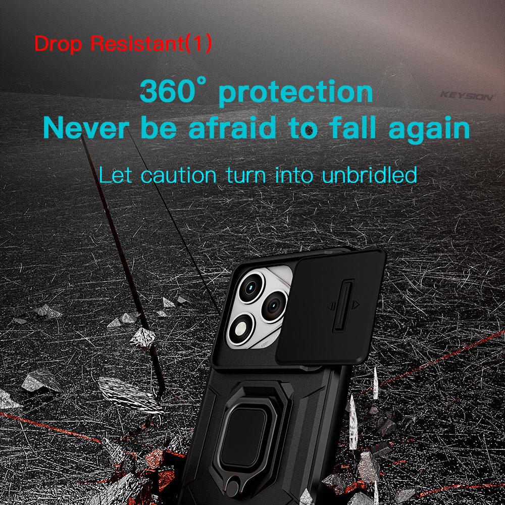 KEYSION Shockproof Armor Case for HONOR 400 Lite 5G Slide Camera Lens Protection Ring Phone Cover for Huawei Honor 400 Lite 5G