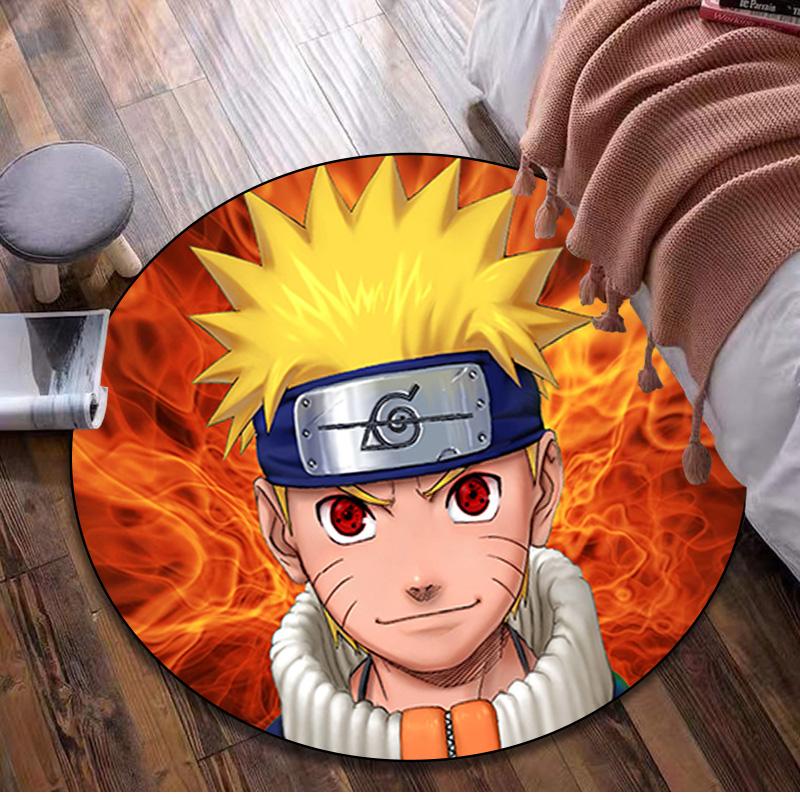 Naruto Circular Rug Office Decorative Carpet For Living Room Bedroom Door Mat Floor Carpet Computer Chair Area Rug
