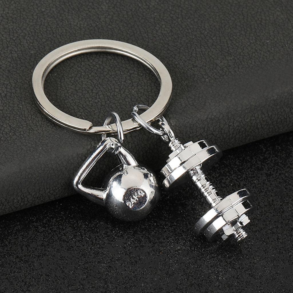 Sturdy Zinc Alloy Exercise Inspired Keychain Compact Gym Keyring Ideal For Active Lifestyle Travel Essential