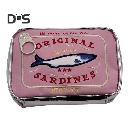 

Консервированные сардины косметичка большой емкости застежка-молния изысканные узоры вышивки портативная дорожная косметичка органайзер для косметики розовый