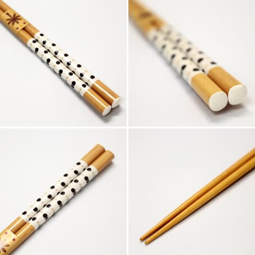 Ishida Forest Circle Chopsticks with Non-Slip Handles, 23cm, Made In Japan (Natural Wood, Polyester Finish), Beige