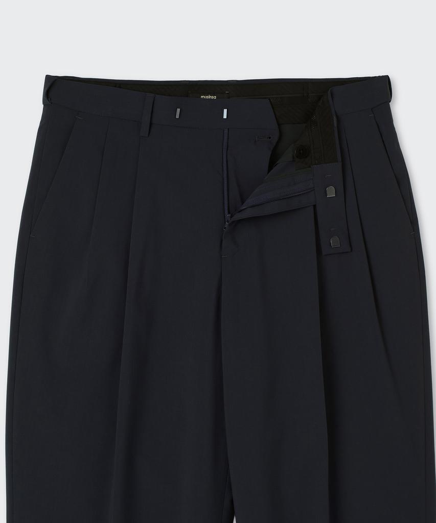 MUSINSA STANDARD [Cooltandard] Real Wide Hidden Banding Slacks [Navy]